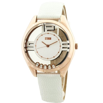 ساعت مچی استورم خانواده PIZAZ ROSEGOLD WHITE LHR DOT کد 47205/RG/W/L